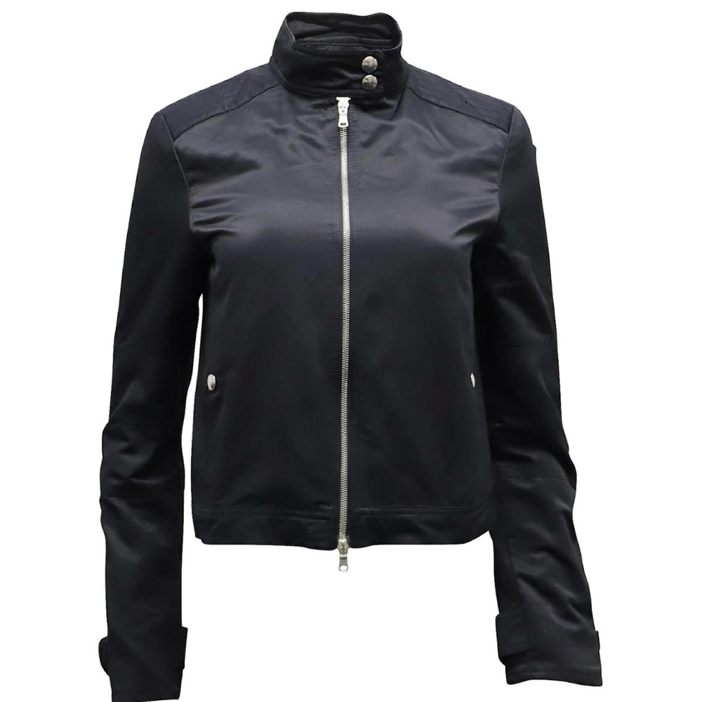 SP-Theory Biker Jacket in Black Polyester-Pristine Condition, FREE SHIPPING!